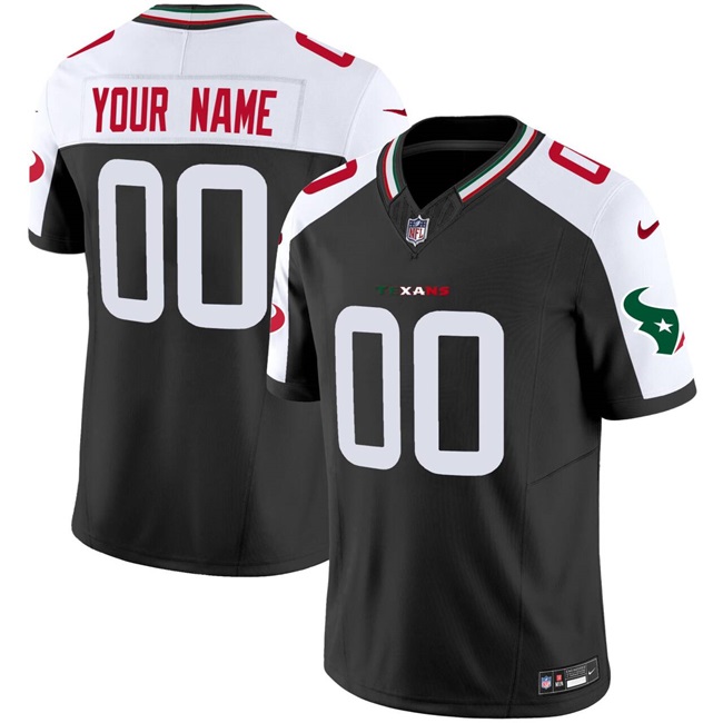 Men's Black/White Houston Texans Active Player Custom 2024 F.U.S.E Mexico Vapor Limited Stitched Football Jersey